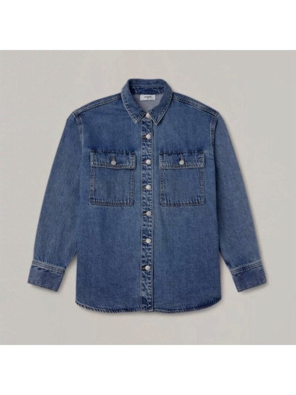 Parke Target Denim Shacket Shirt Jacket Dark Wash Oversized Button Front Sz XL - Picture 7 of 16